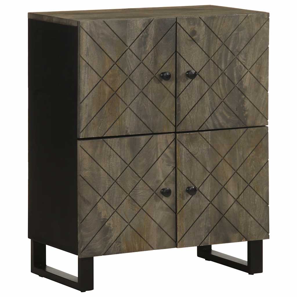 vidaXL Aparador negro 60x33x75 cm madera maciza mango
