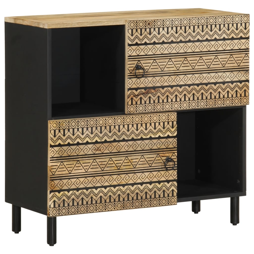 vidaXL Aparador de madera maciza de mango rugosa 80x33,5x75 cm