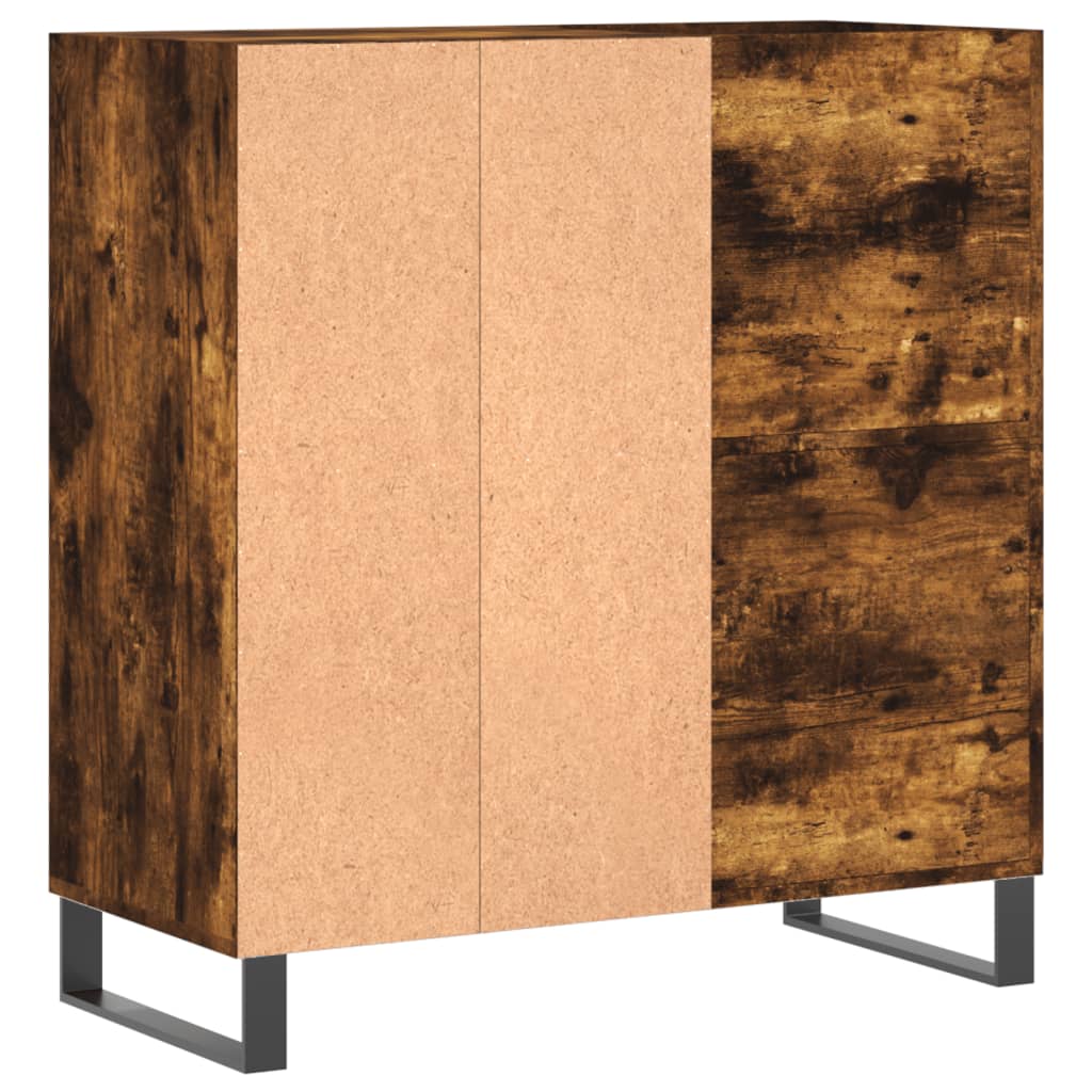 vidaXL Mueble discos madera contrachapada roble ahumado 84,5x38x89 cm - Image 6