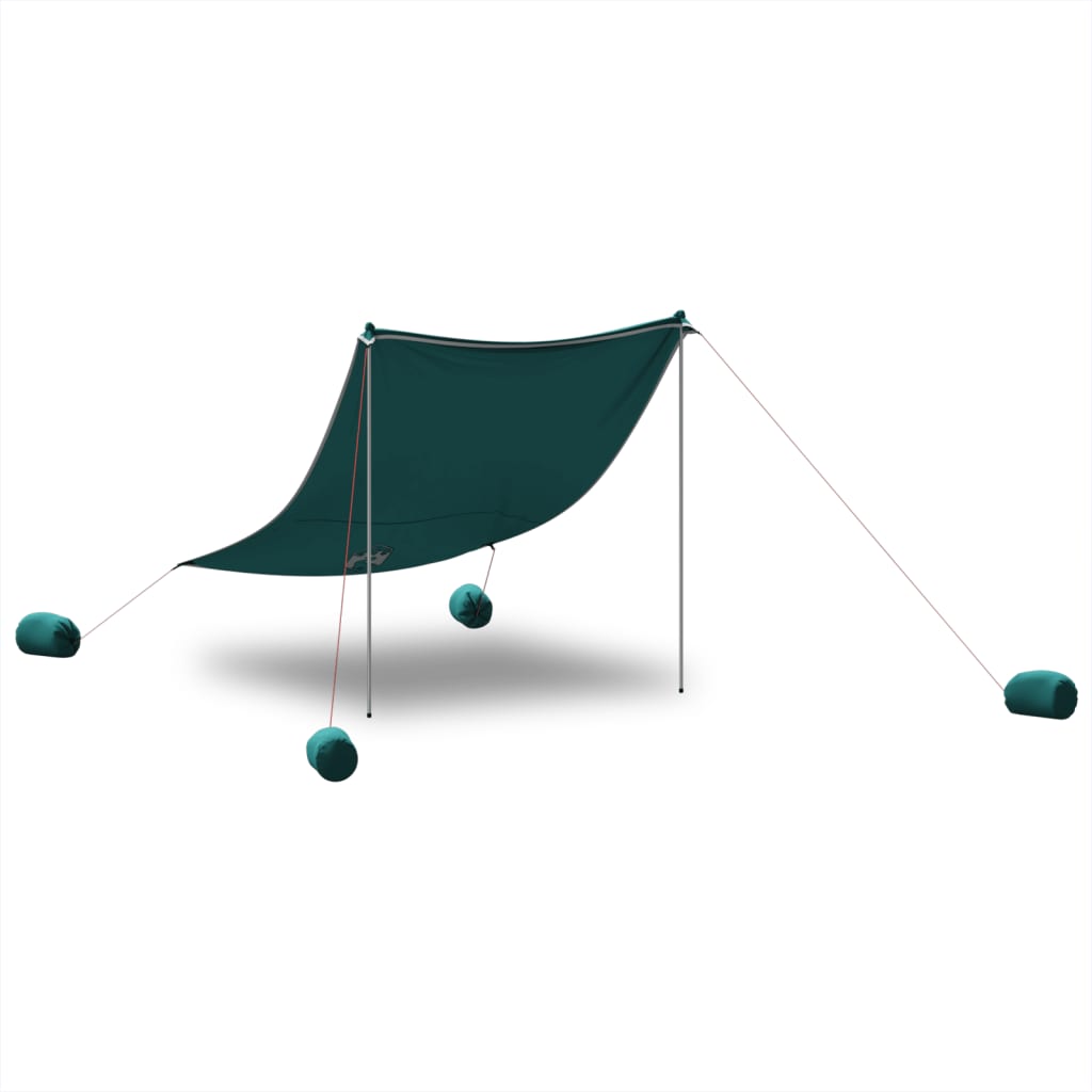 vidaXL Toldo de playa con anclas de arena verde 214x236 cm - Image 3