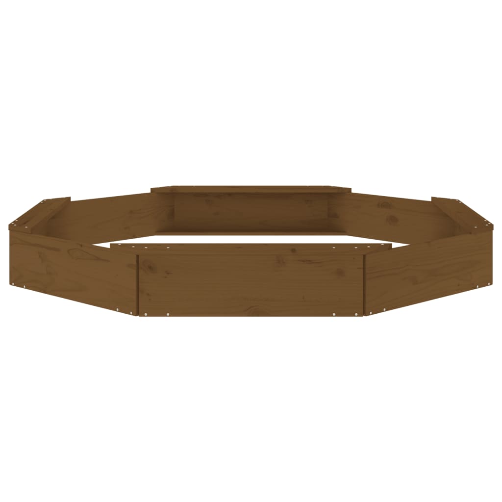 vidaXL Arenero con asientos octógono madera maciza de pino marrón miel - Image 4