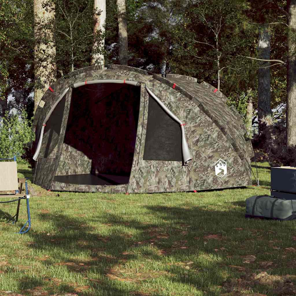 vidaXL Tienda de pesca para 4 personas impermeable camuflaje - Image 3