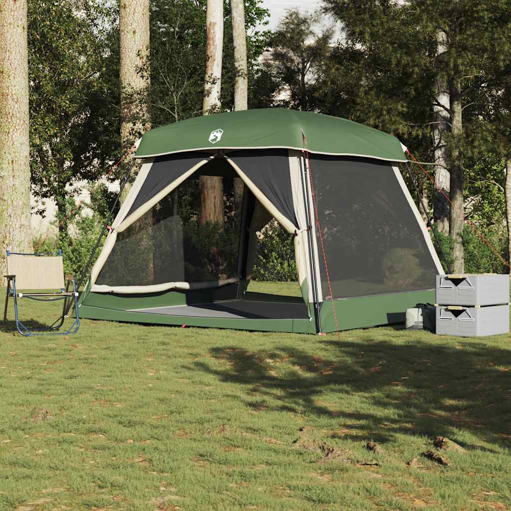 vidaXL Tienda de campaña familiar para 6 personas impermeable verde