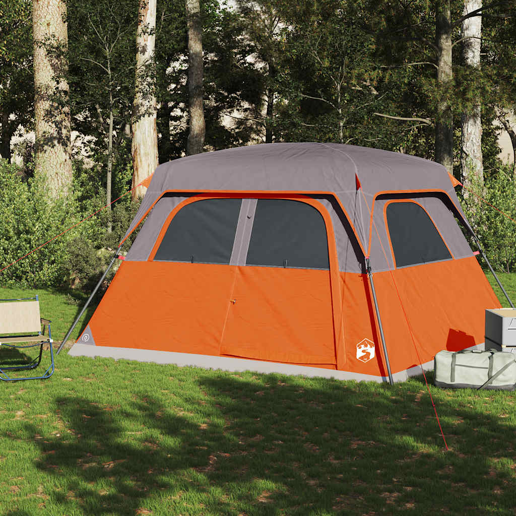 vidaXL Tienda de campaña familiar para 6 personas impermeable naranja - Image 3