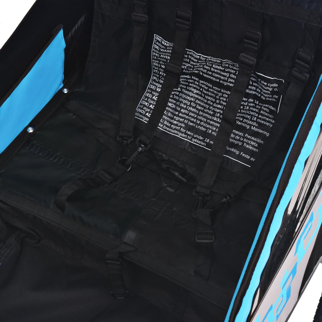 vidaXL Remolque para bicicletas gris y azul 30 kg - Image 4