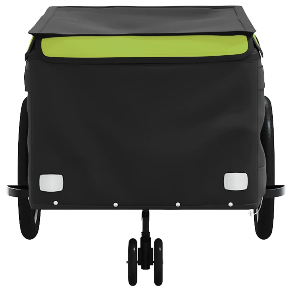 vidaXL Remolque para bicicleta hierro negro y verde 45 kg - Image 6