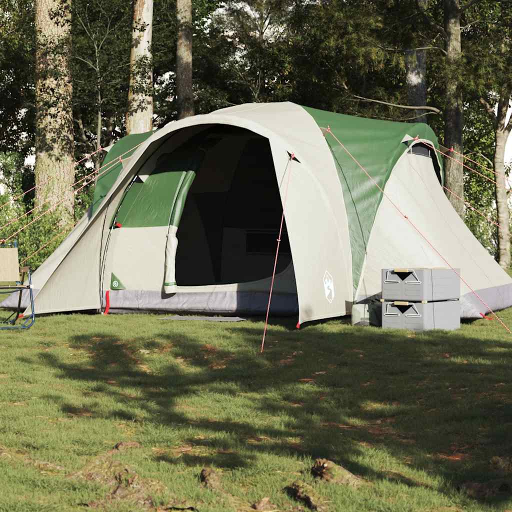 vidaXL Tienda de campaña familiar iglú 6 personas impermeable verde