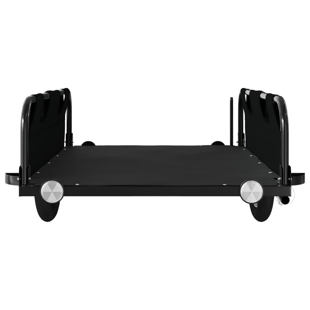 vidaXL Remolque para bicicletas hierro y tela Oxford negro - Image 5