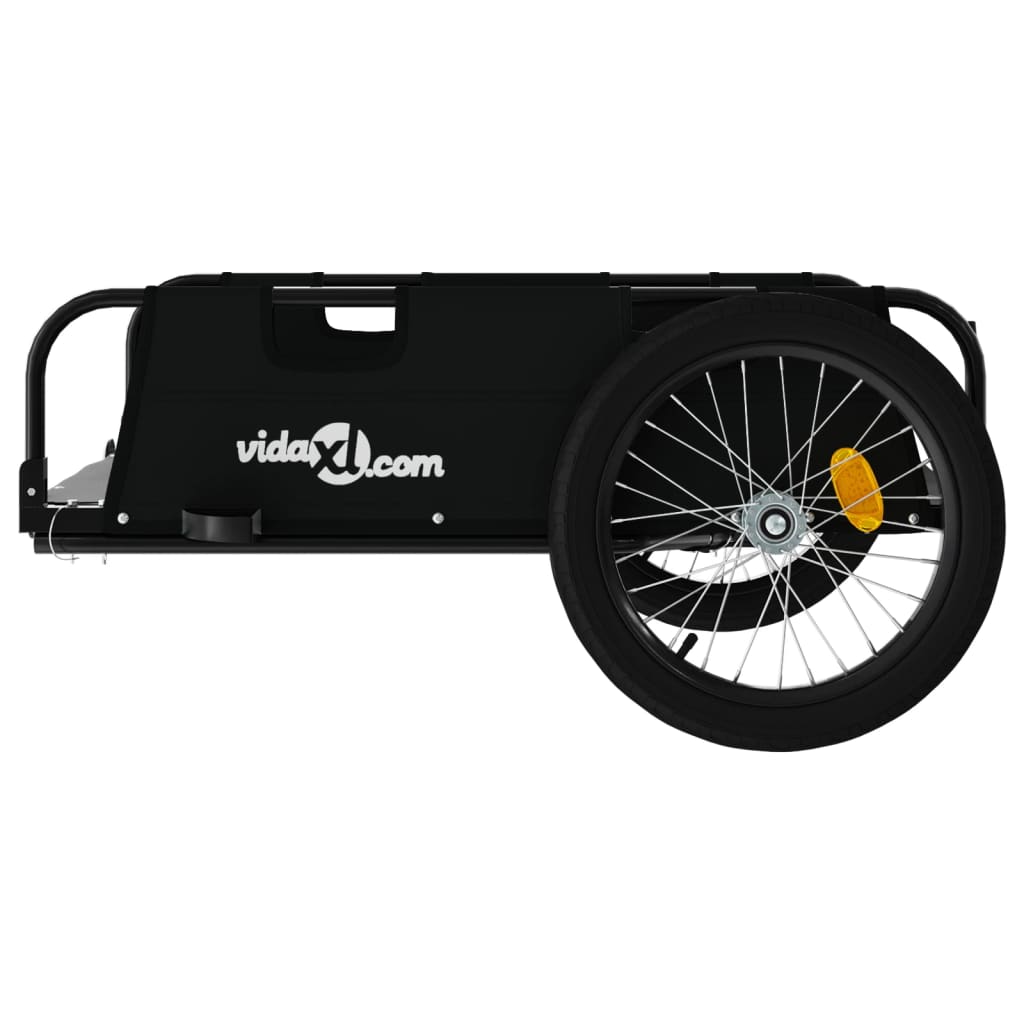 vidaXL Remolque para bicicletas hierro y tela Oxford negro - Image 6