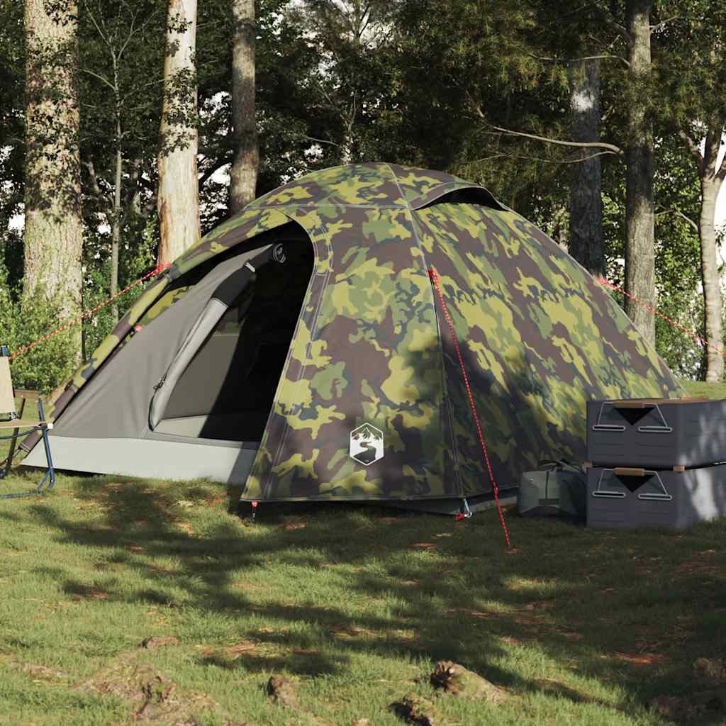 vidaXL Tienda de campaña iglú para 4 personas impermeable camuflaje