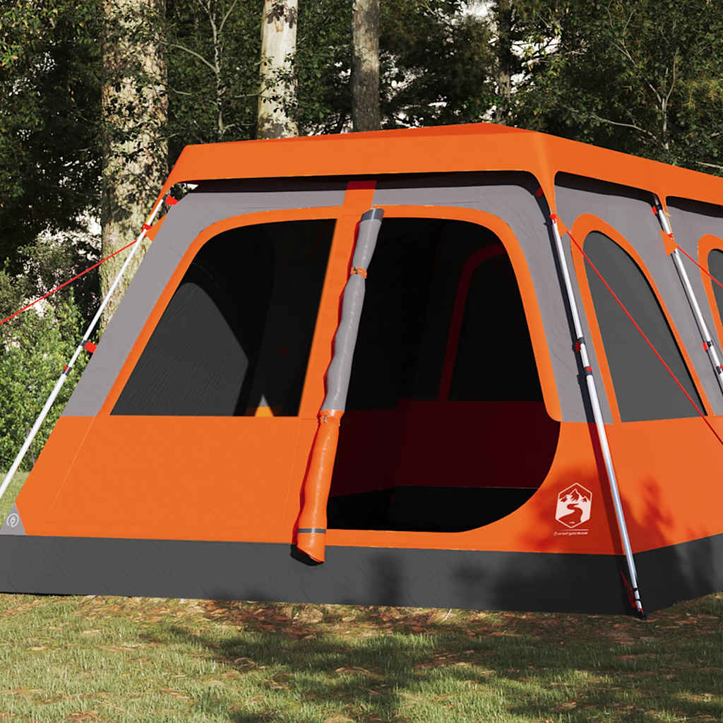 vidaXL Tienda de campaña iglú 10 personas apertura rápida gris/naranja