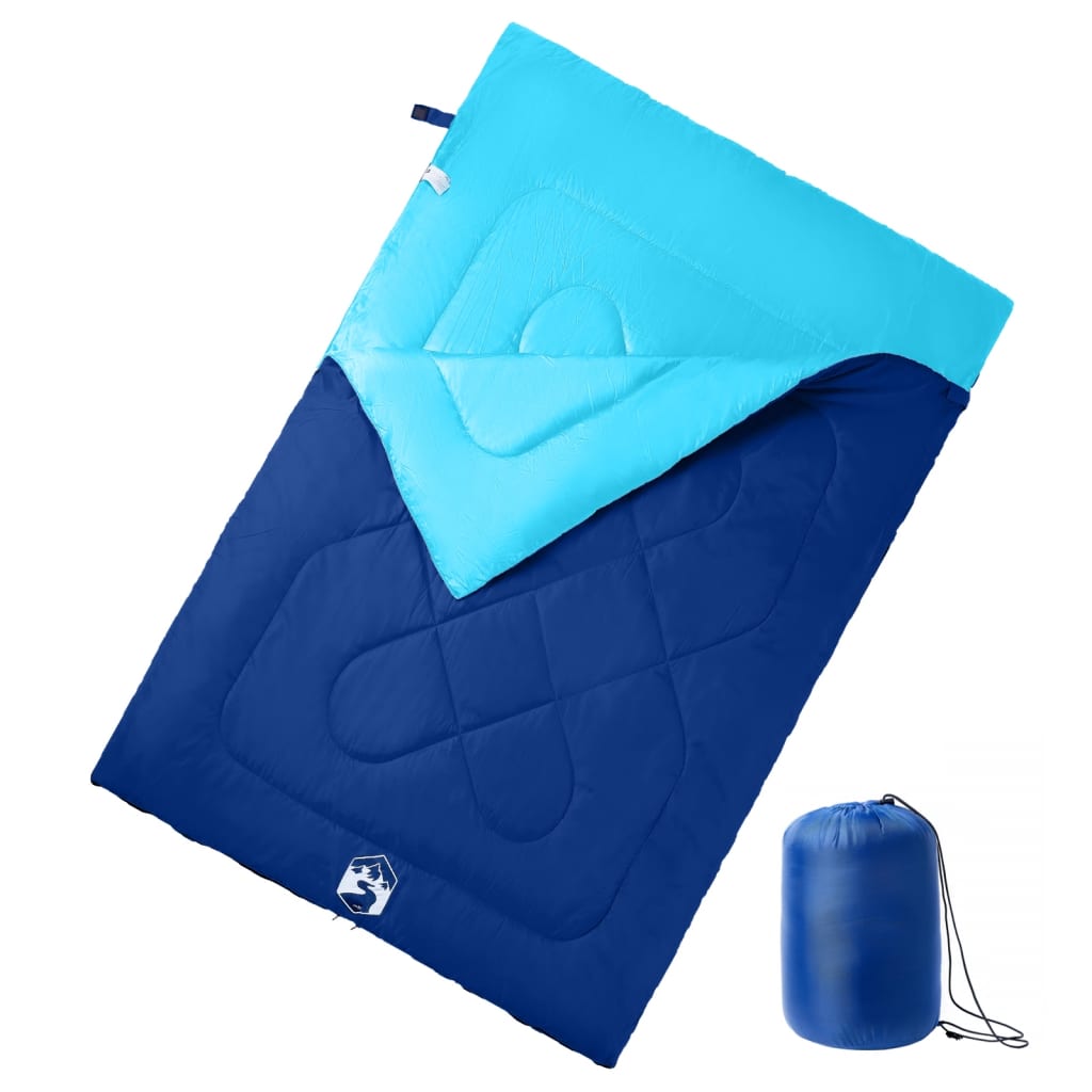 vidaXL Saco de dormir doble y almohadas camping adultos 3-4 estaciones