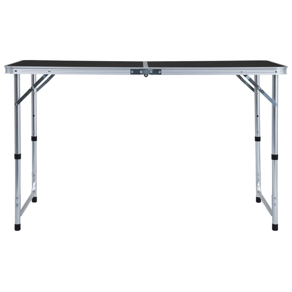 vidaXL Mesa de camping plegable aluminio gris 120x60 cm - Image 3