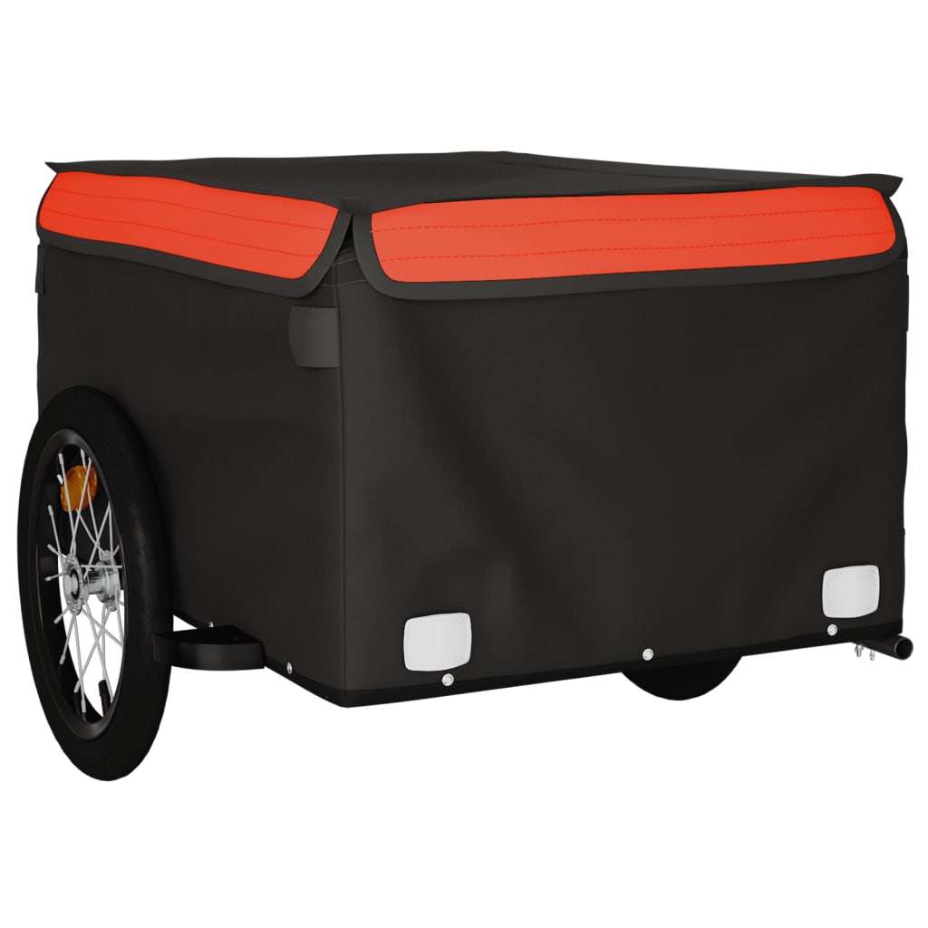 vidaXL Remolque para bicicleta hierro negro y naranja 45 kg - Image 4