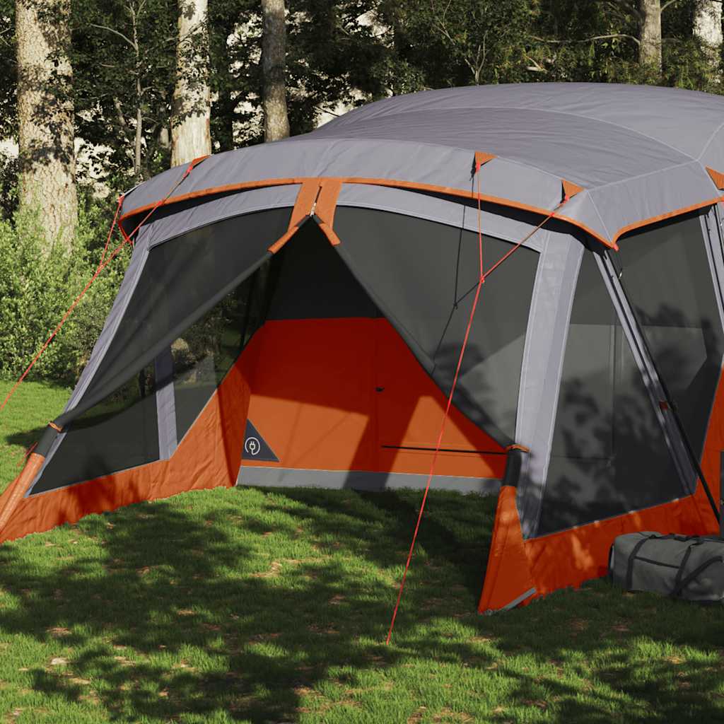 vidaXL Tienda de campaña con porche 4 personas impermeable naranja
