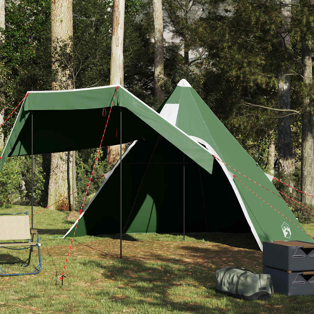 vidaXL Tienda de campaña tipi para 5 personas impermeable verde