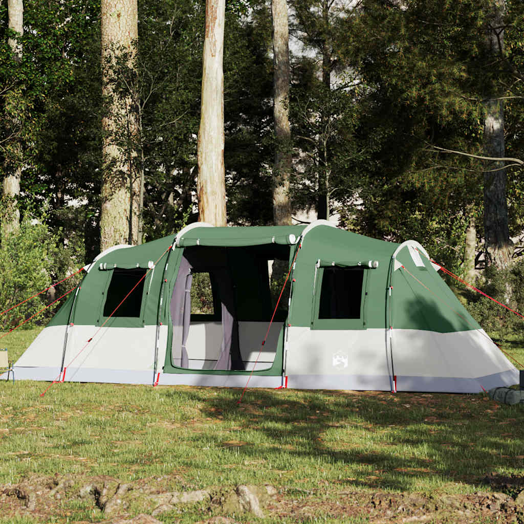 vidaXL Tienda de campaña familiar túnel 6 personas impermeable verde