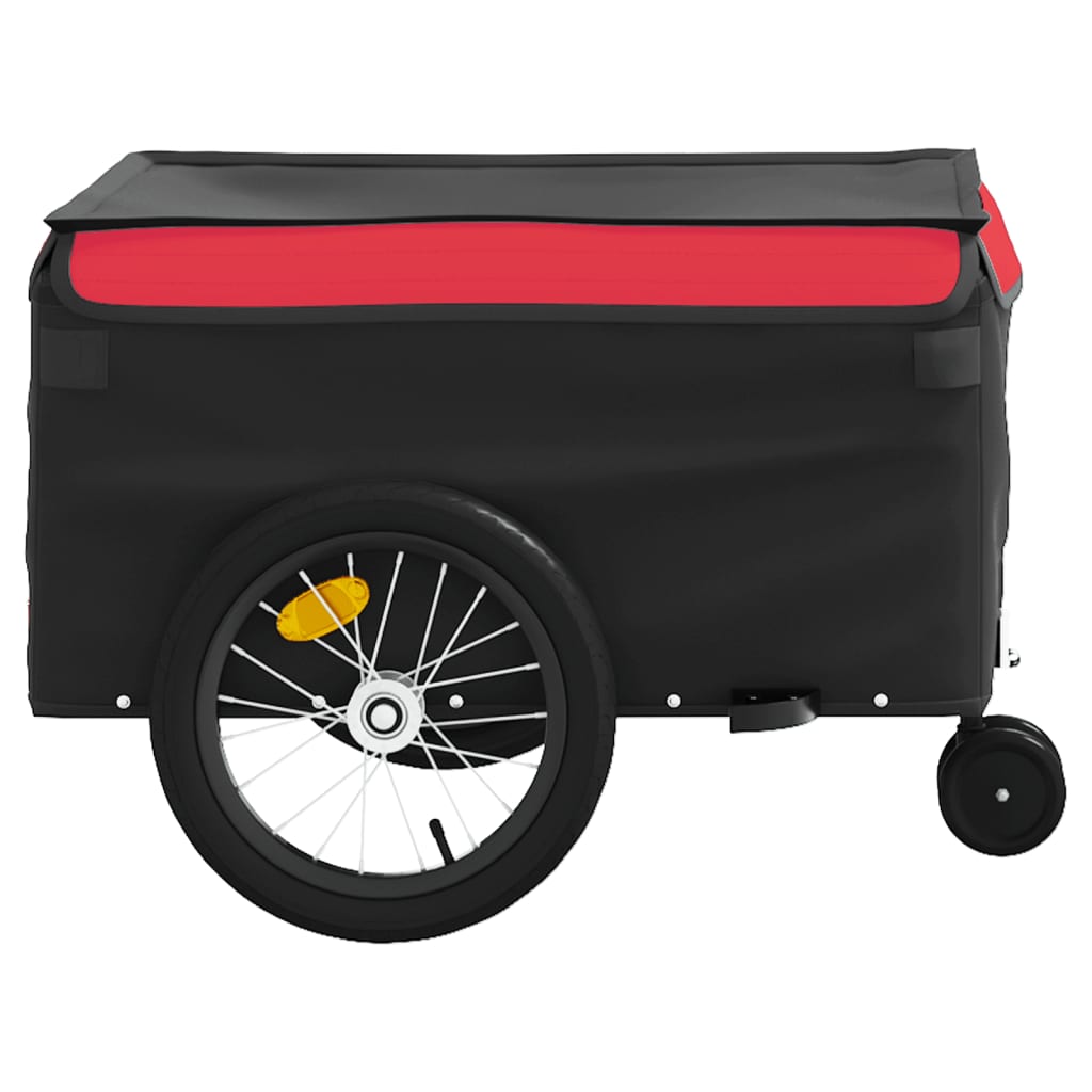 vidaXL Remolque para bicicleta hierro negro y rojo 45 kg - Image 6