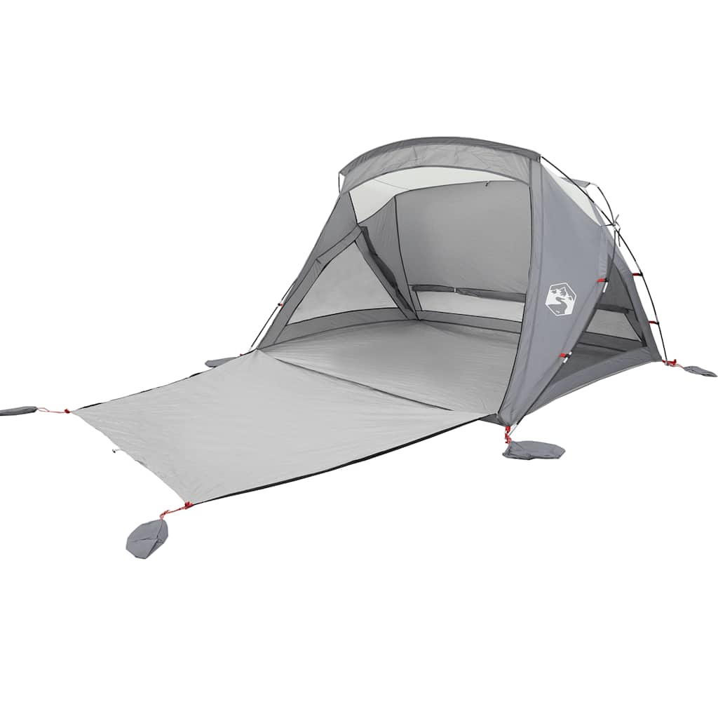 vidaXL Tienda de playa para 2 personas impermeable gris - Image 3