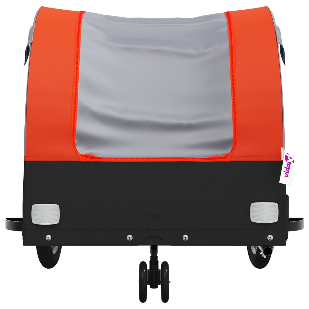 vidaXL Remolque para bicicleta hierro negro y naranja 30 kg - Image 6