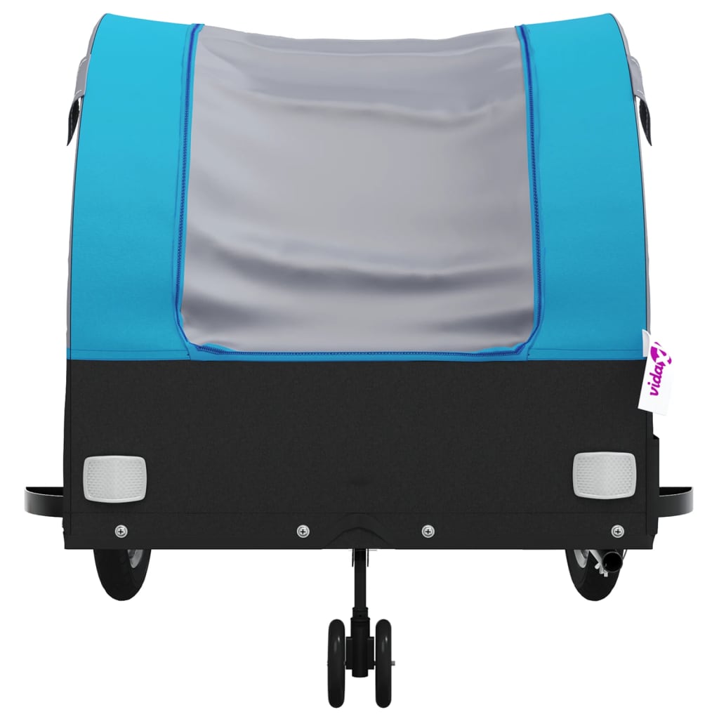 vidaXL Remolque para bicicleta hierro negro y azul 45 kg - Image 6