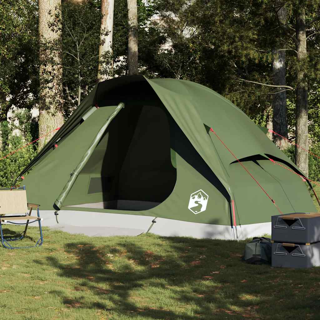 vidaXL Tienda campaña familiar iglú 6 personas impermeable verde oliva