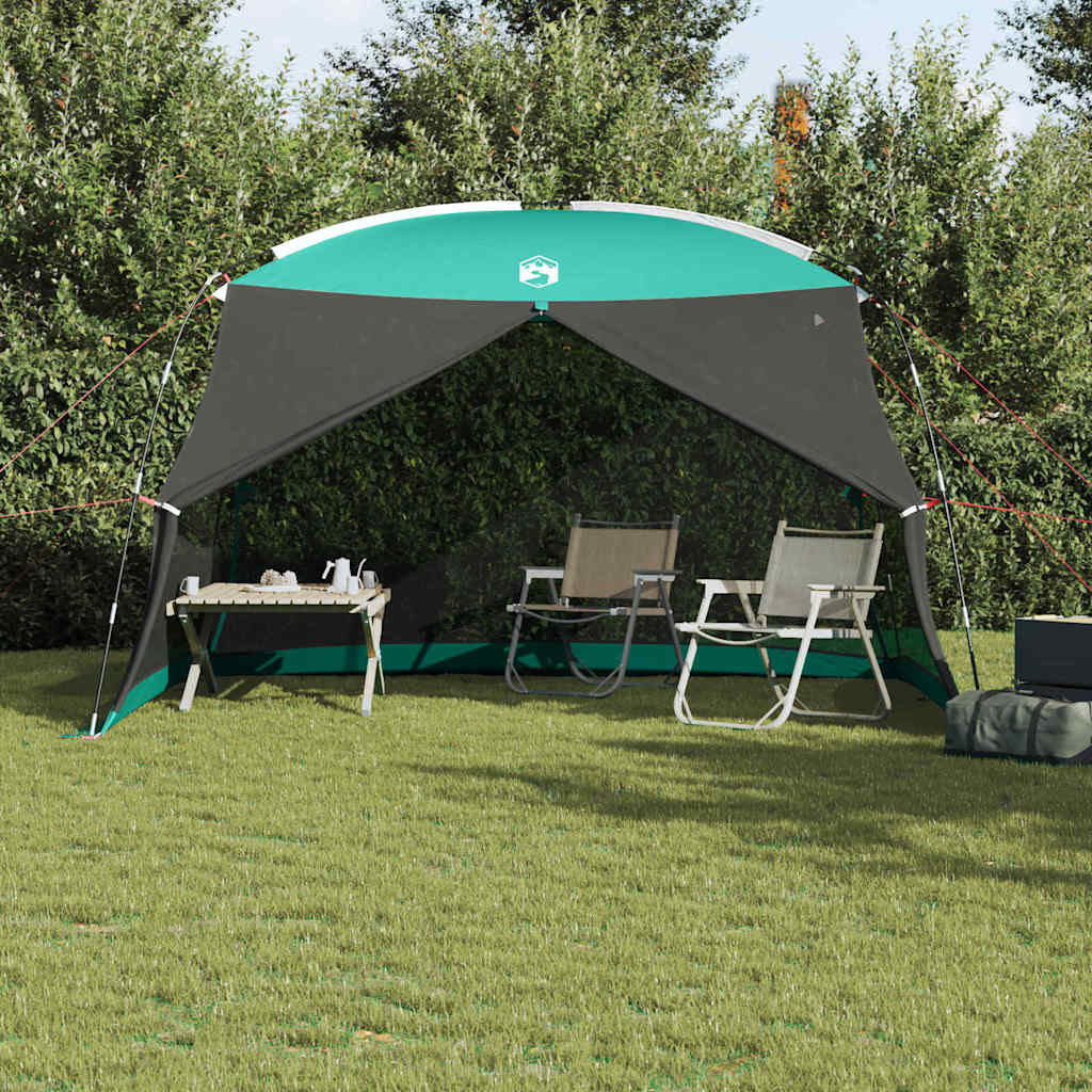 vidaXL Carpas con techo Verde mar 380 x 380 x 225 cm Poliéster - Image 4