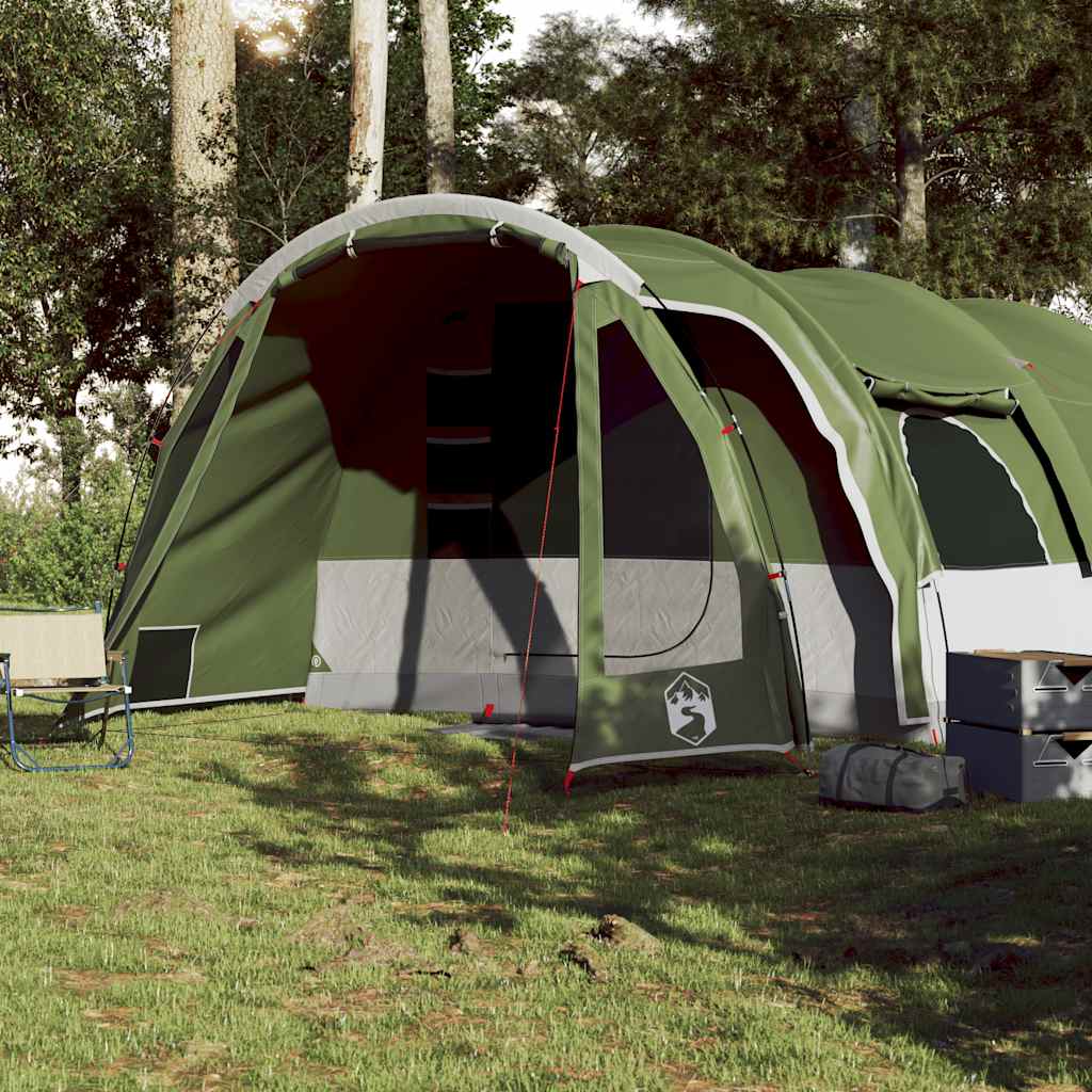 vidaXL Tienda de campaña familiar túnel 8 personas impermeable verde - Image 3