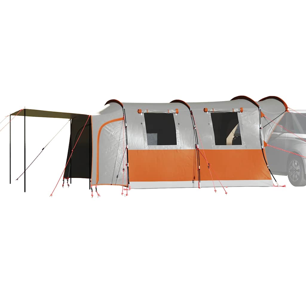 vidaXL Tienda de campaña de coche 4 personas impermeable gris-naranja