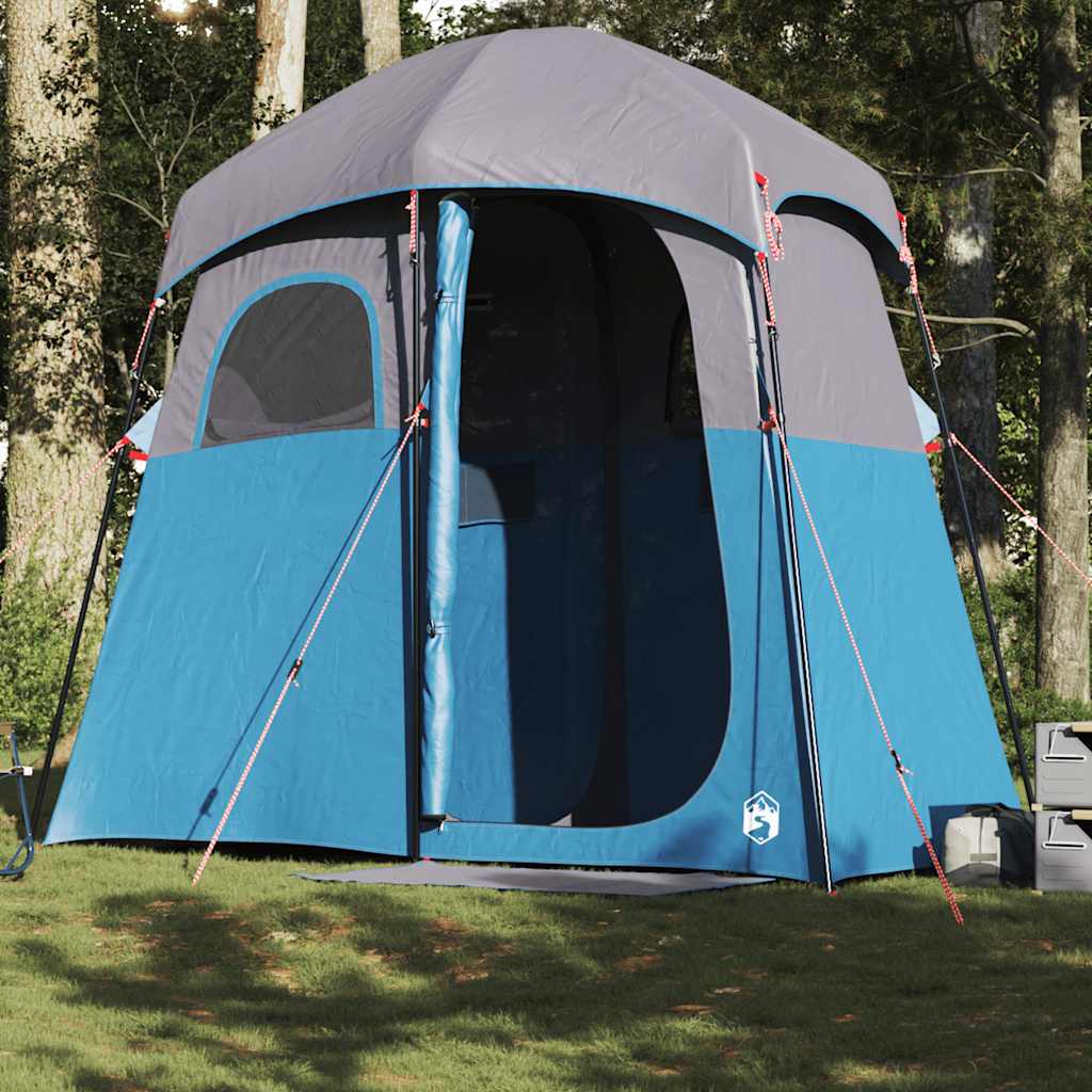 vidaXL Tienda de ducha para 2 personas impermeable azul