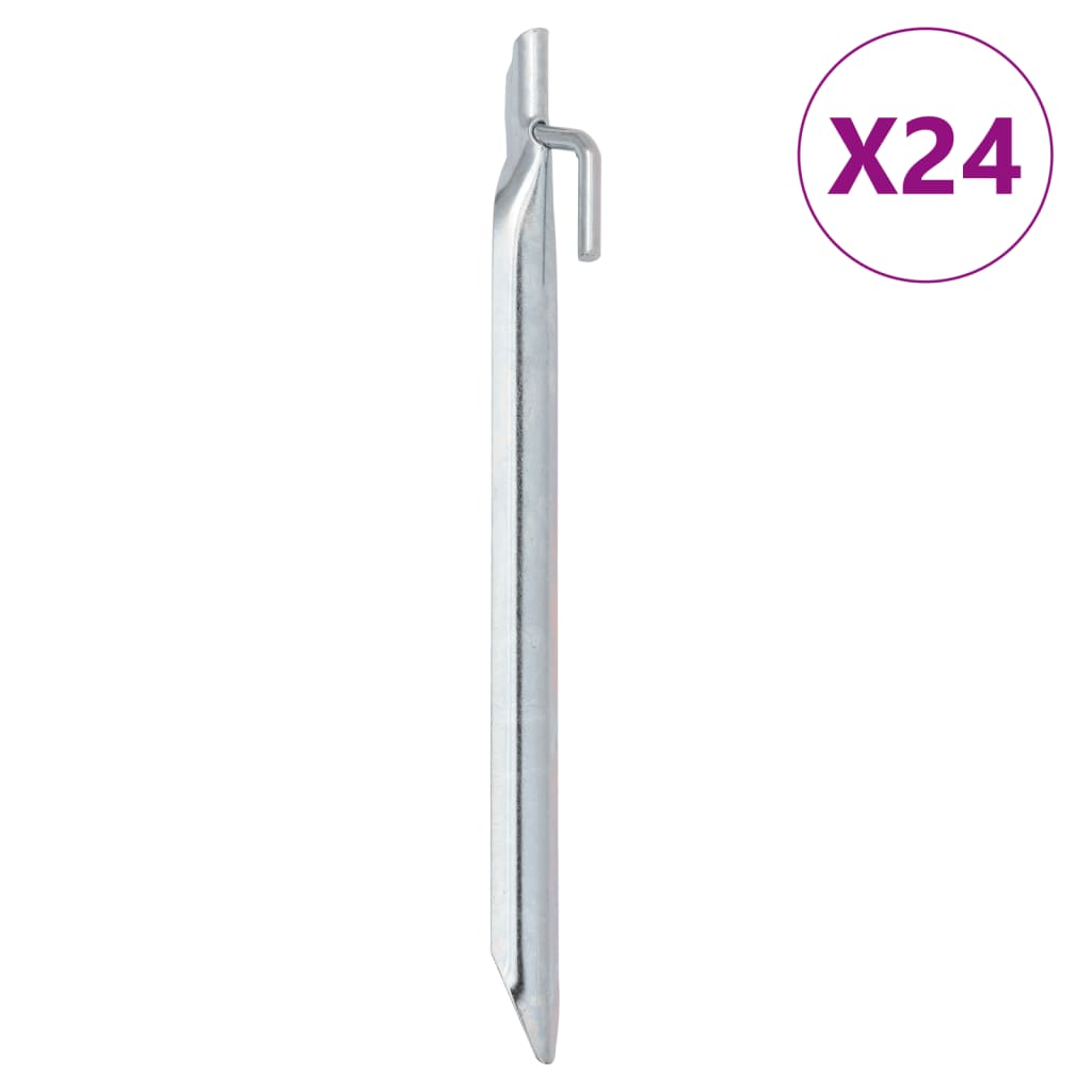 vidaXL Clavijas de tienda forma V 24 uds acero galvanizado 24 cm Ø20mm