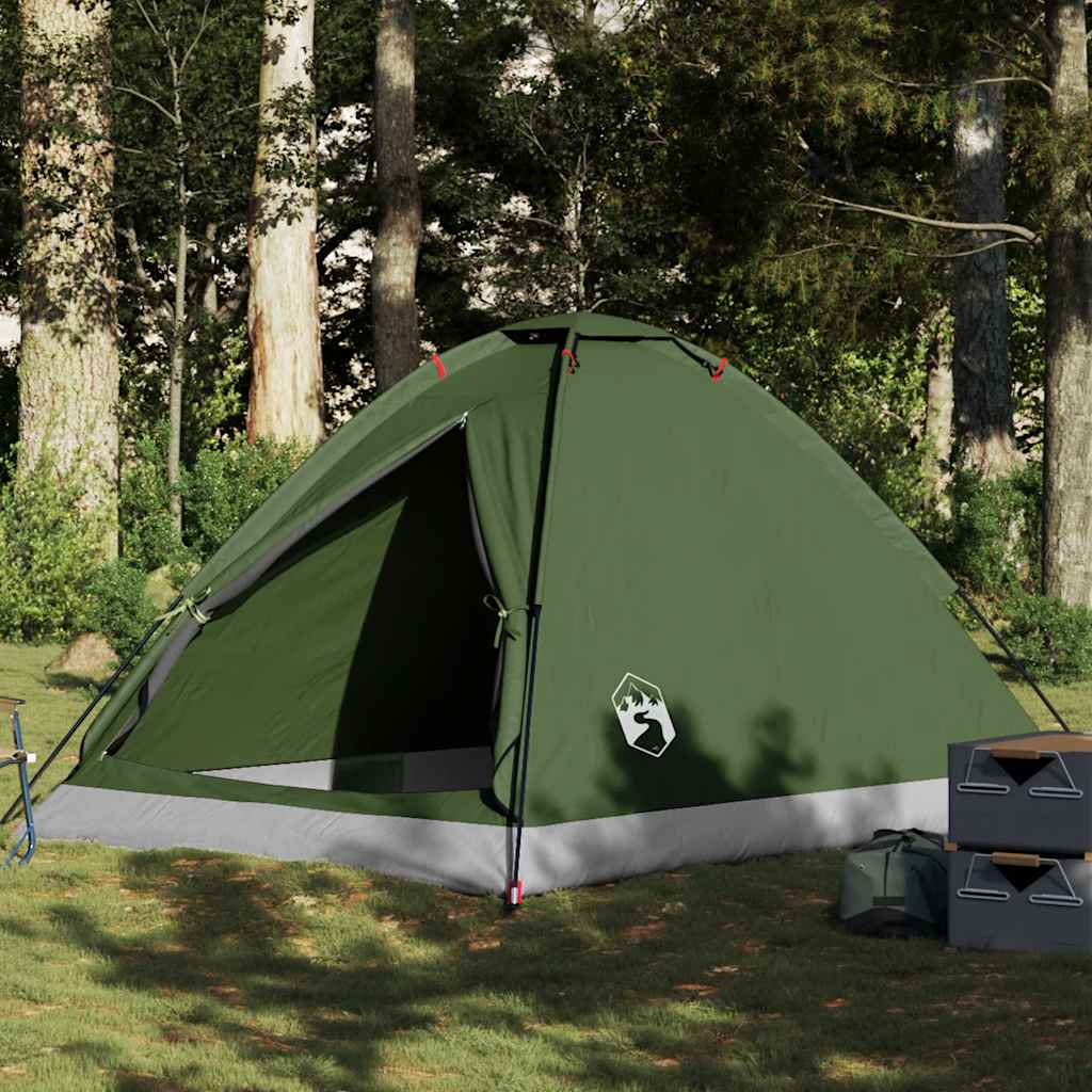 vidaXL Tienda de campaña iglú para 4 personas impermeable verde oliva