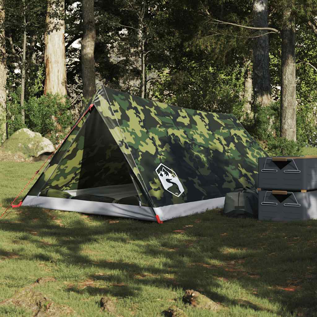 vidaXL Tienda de campaña para 2 personas impermeable camuflaje