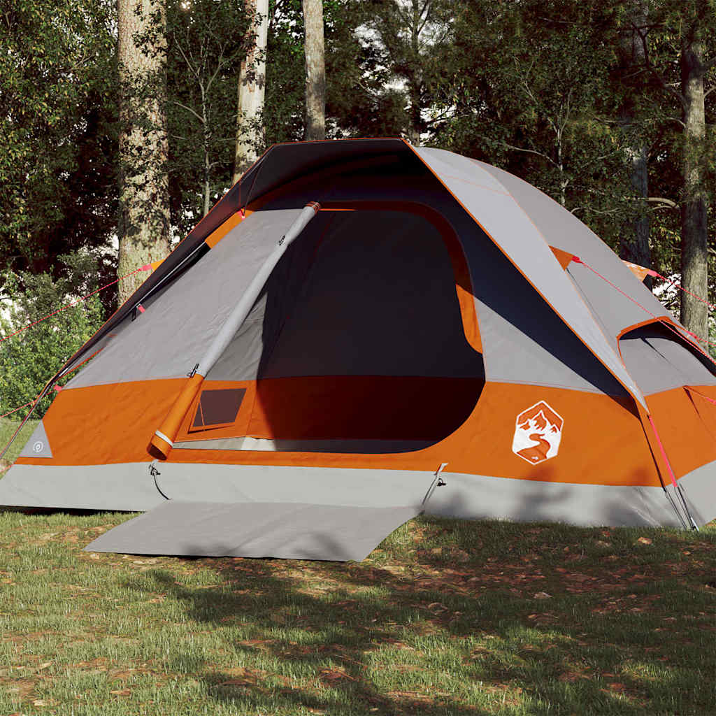 vidaXL Tienda de campaña iglú para 4 personas impermeable gris naranja