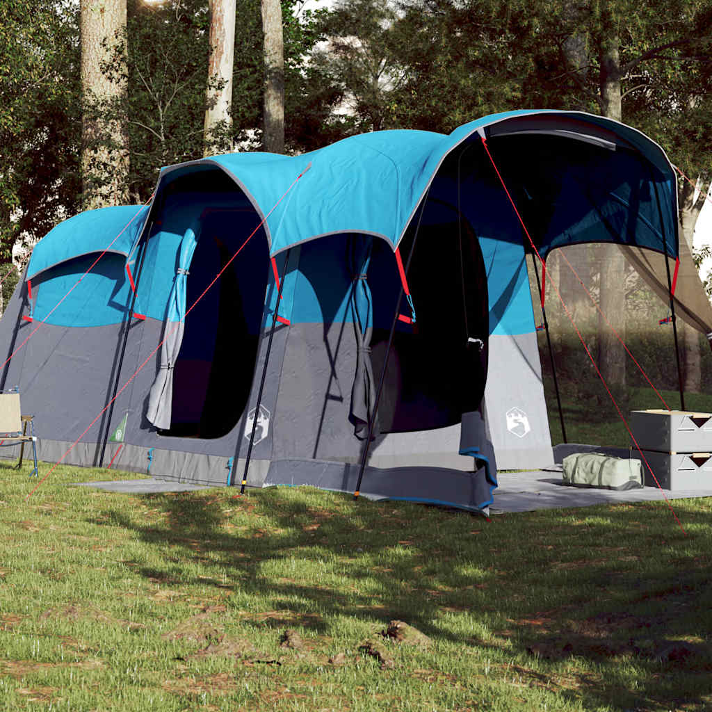 vidaXL Tienda de campaña familiar túnel 8 personas impermeable azul