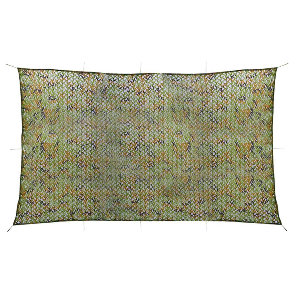 vidaXL Red camuflaje con bolsa de almacenamiento verde 2x8 m