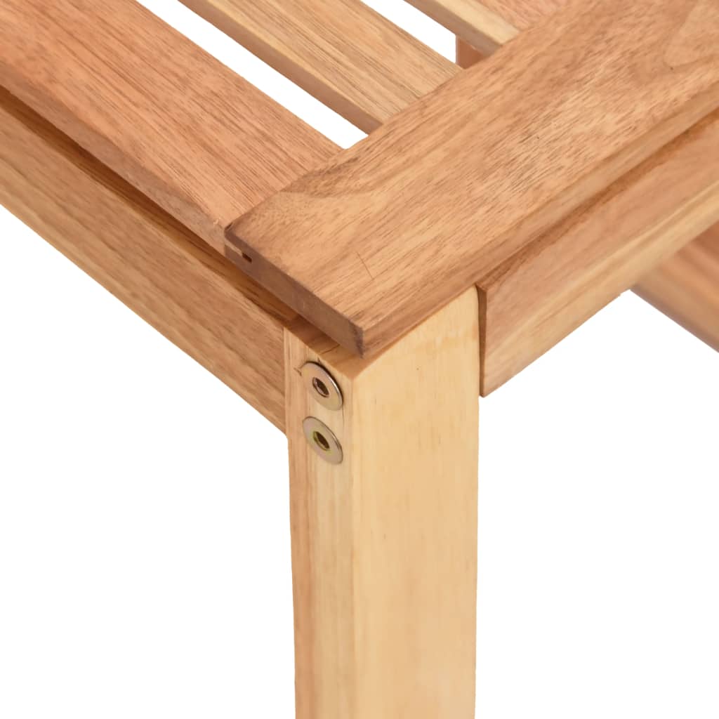 vidaXL Taburete de baño madera maciza nogal 40x30x46 cm - Image 5