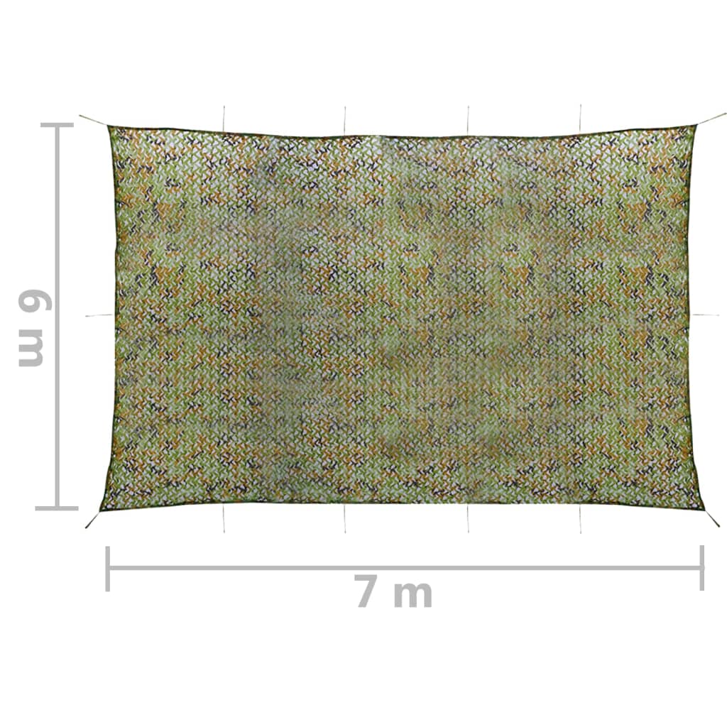 vidaXL Red de camuflaje con bolsa de almacenamiento verde 6x7 m - Image 5