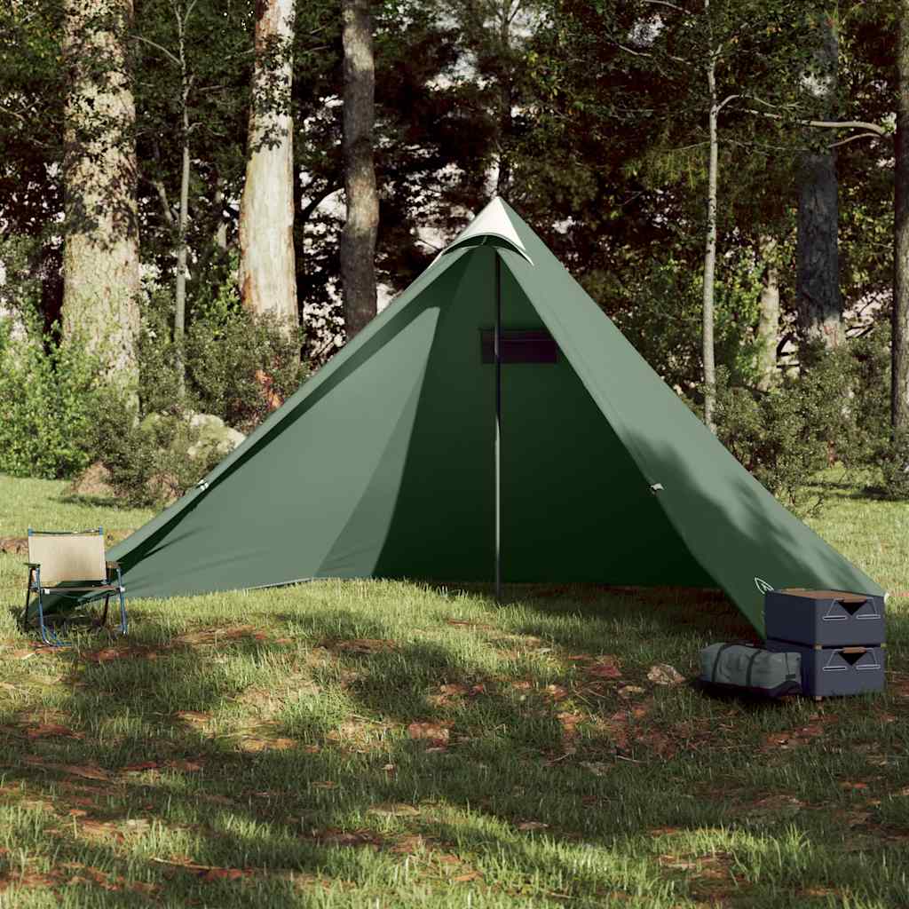 vidaXL Tienda de campaña familiar tipi 7 personas impermeable verde