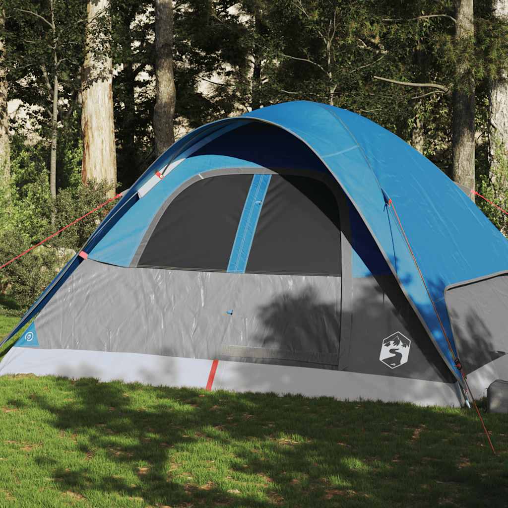vidaXL Tienda de campaña familiar iglú 6 personas impermeable azul