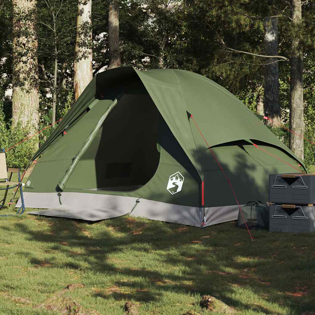 vidaXL Tienda de campaña iglú para 2 personas impermeable verde oliva
