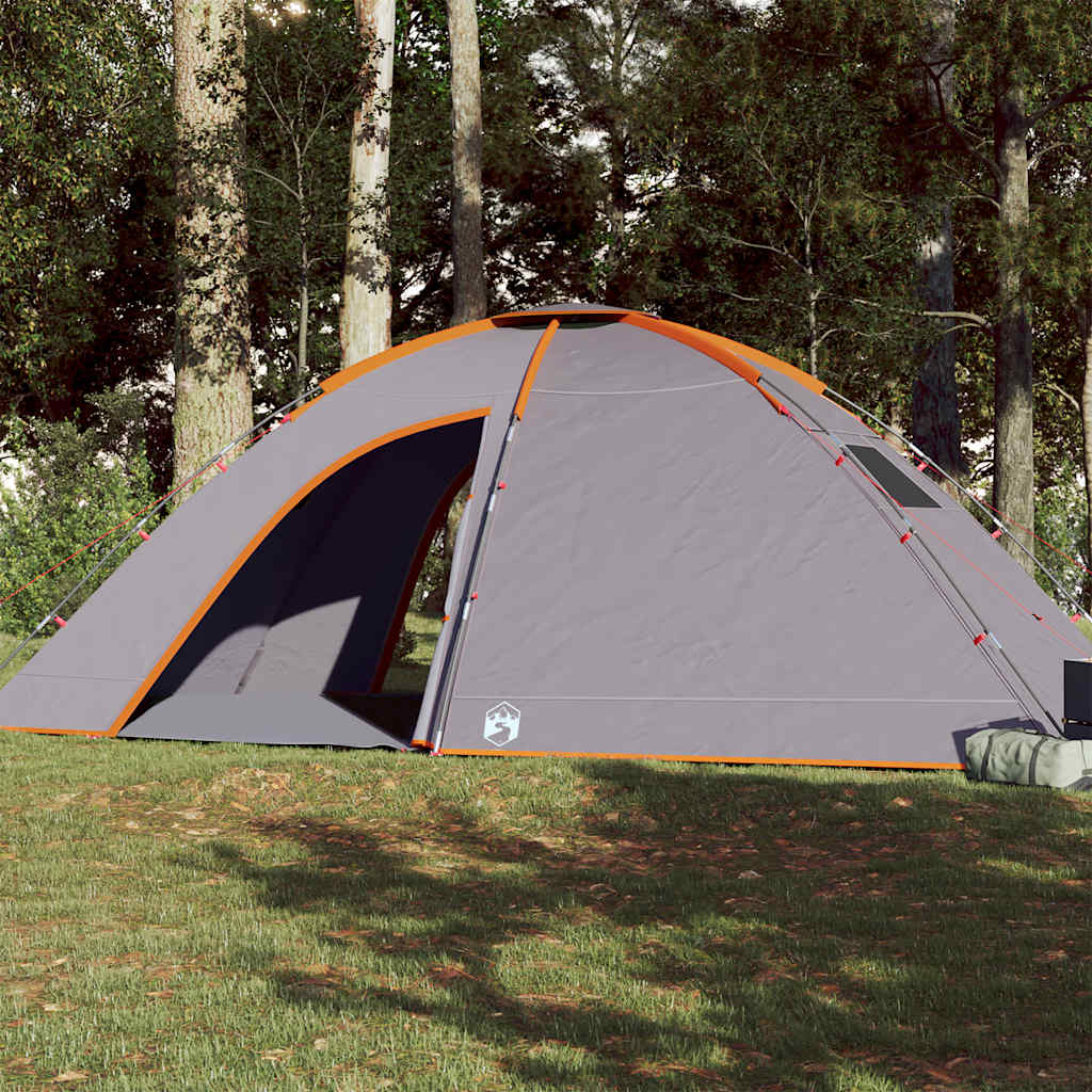 vidaXL Tienda de campaña para 8 personas impermeable naranja