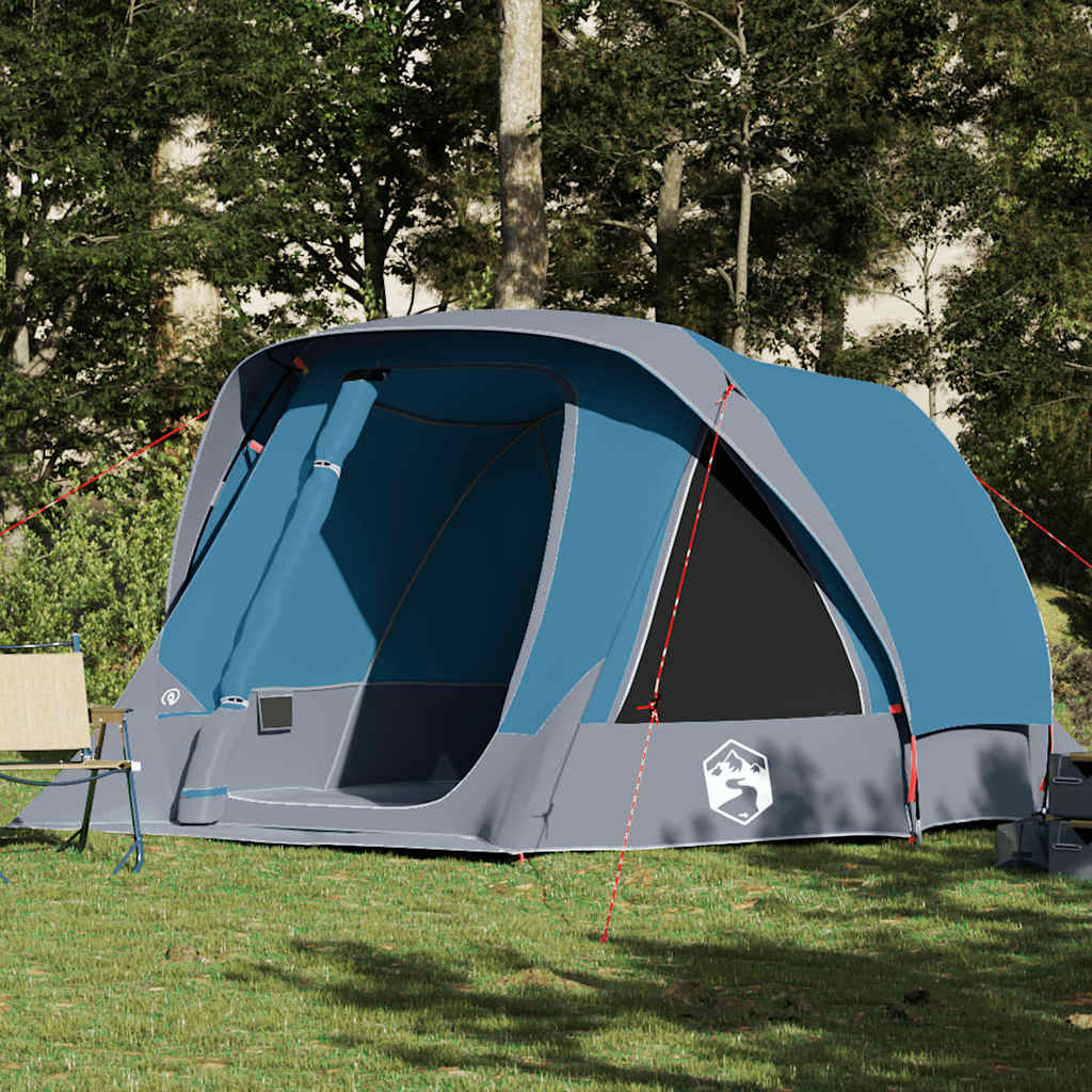 vidaXL Tienda de campaña familiar para 6 personas impermeable azul