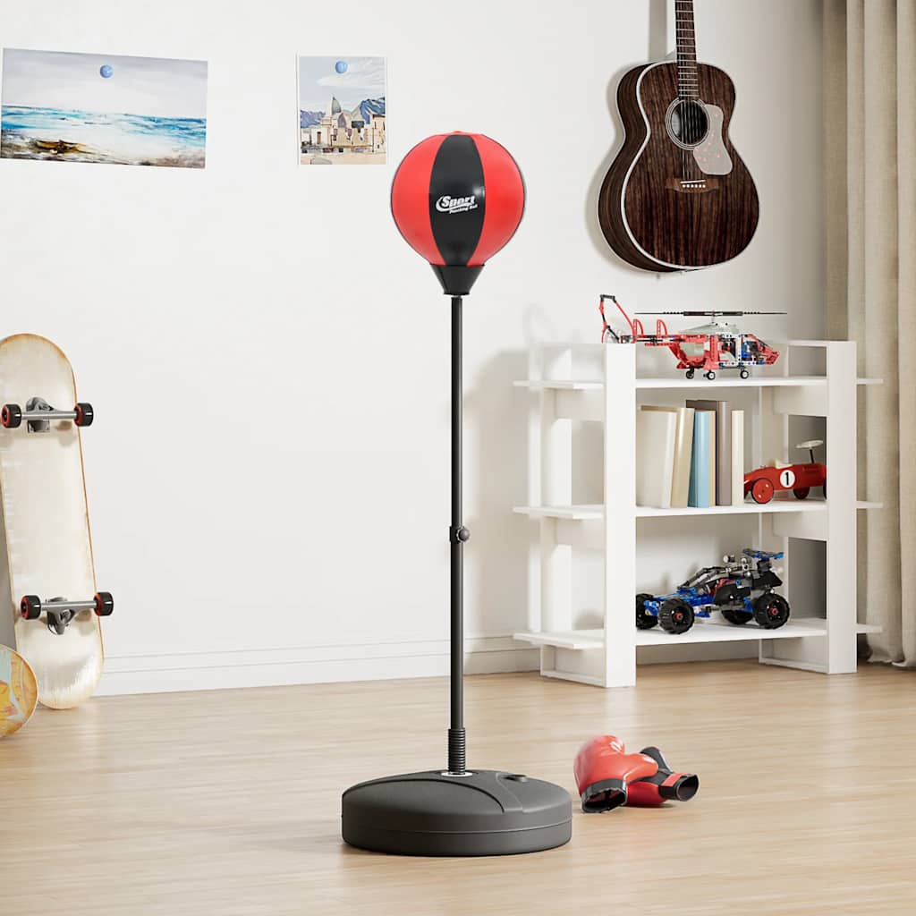 vidaXL Set de punching ball guantes y bomba altura ajustable 81-122 cm