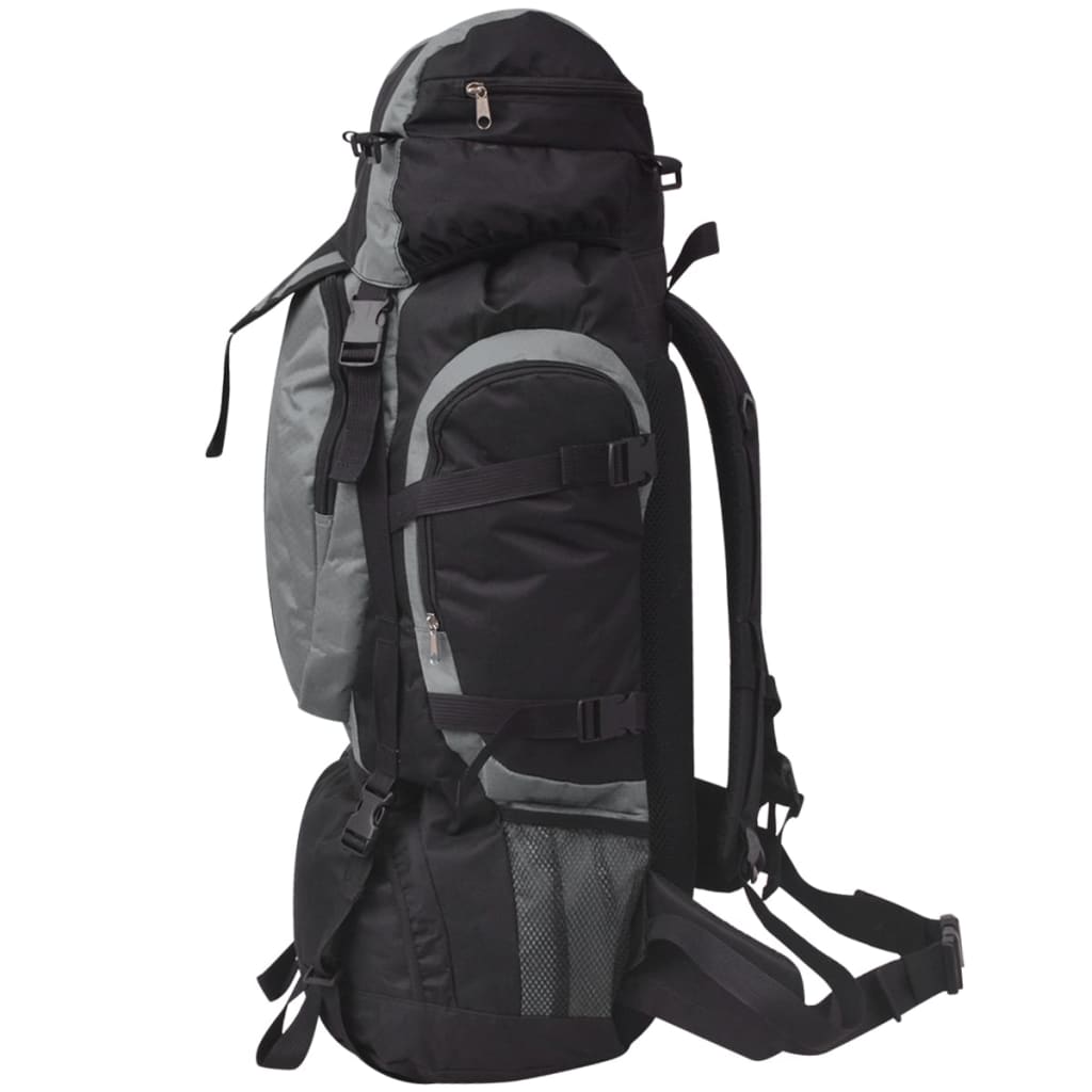 vidaXL Mochila de senderismo XXL negro y gris 75 l - Image 3