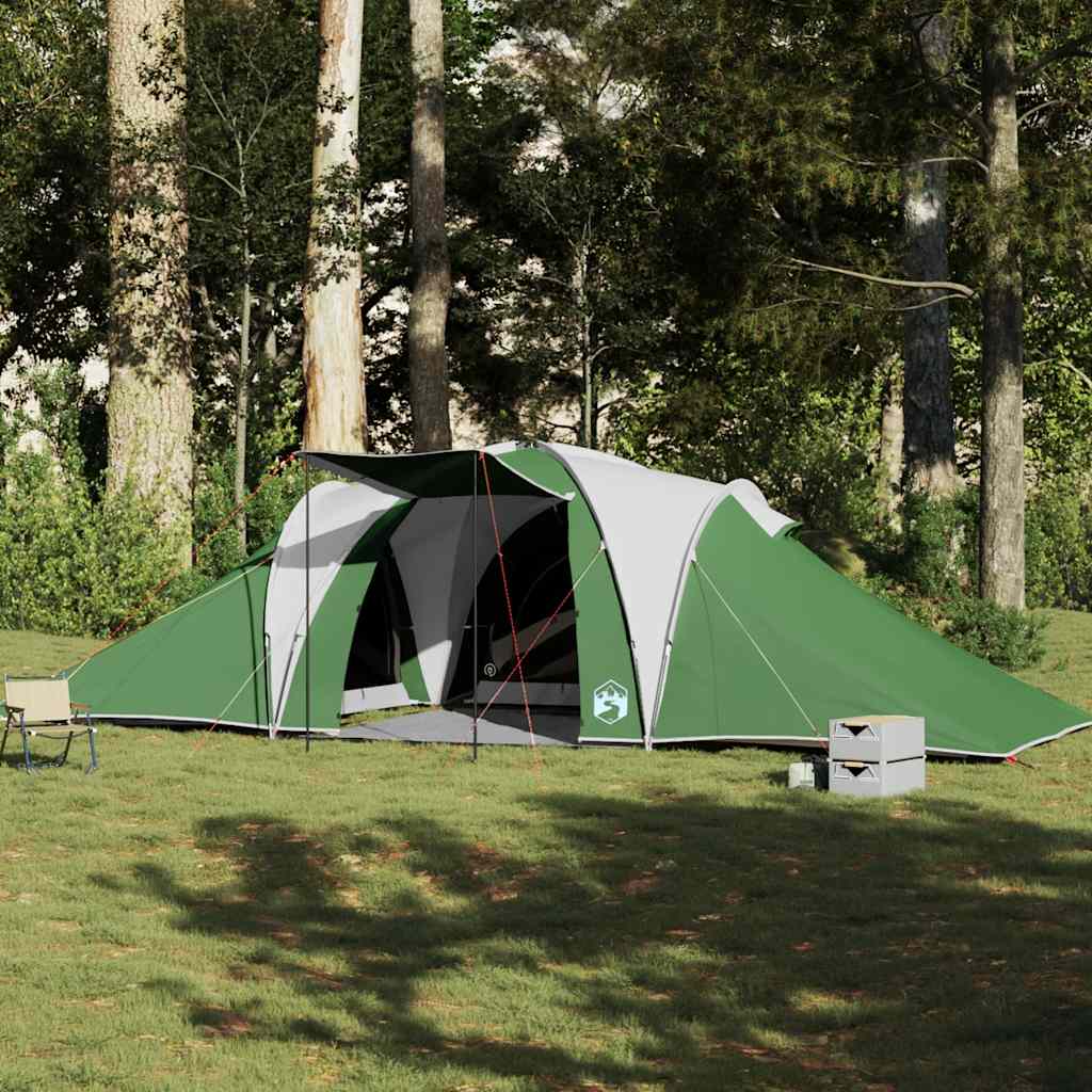 vidaXL Tienda de campaña familiar iglú 6 personas impermeable verde