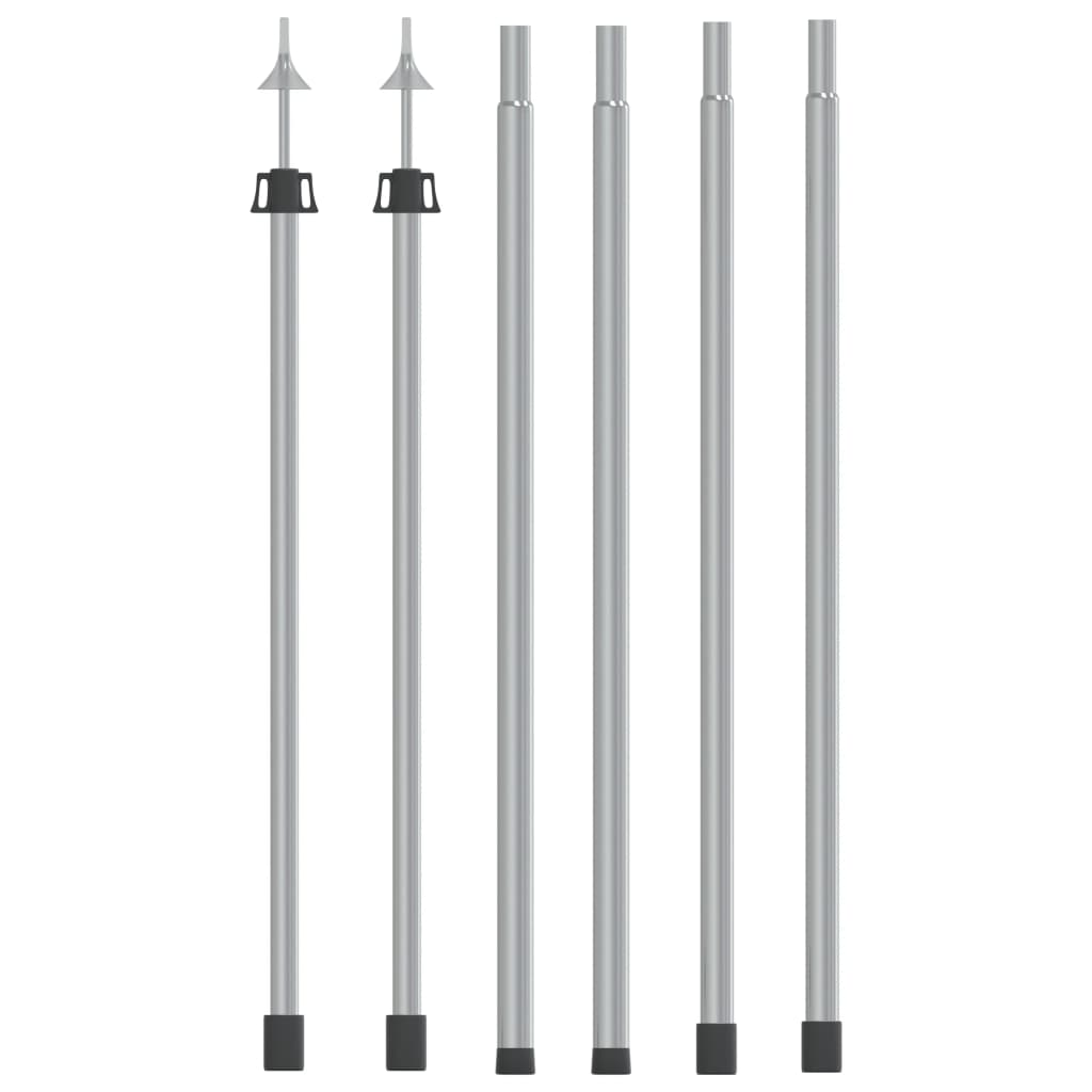 vidaXL Postes telescópicos de toldo 2 uds acero galvanizado 102-260 cm