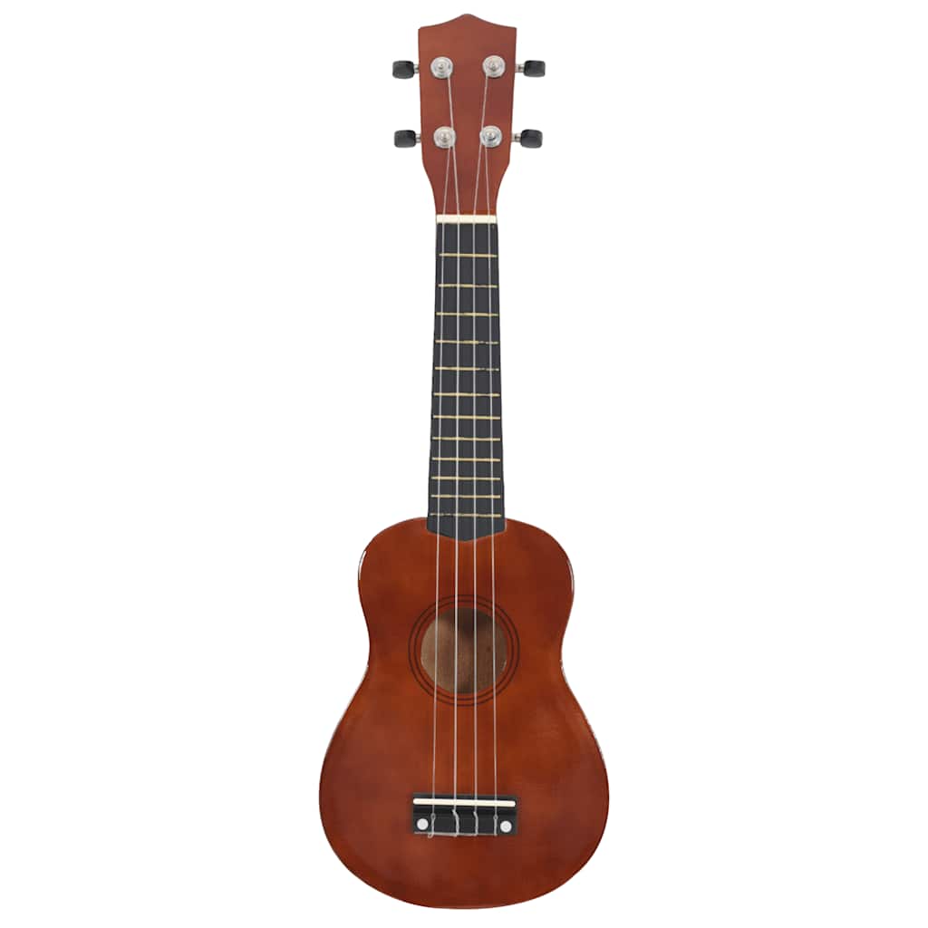 vidaXL Juego de ukelele soprano para niños con funda madera oscura 21" - Image 3