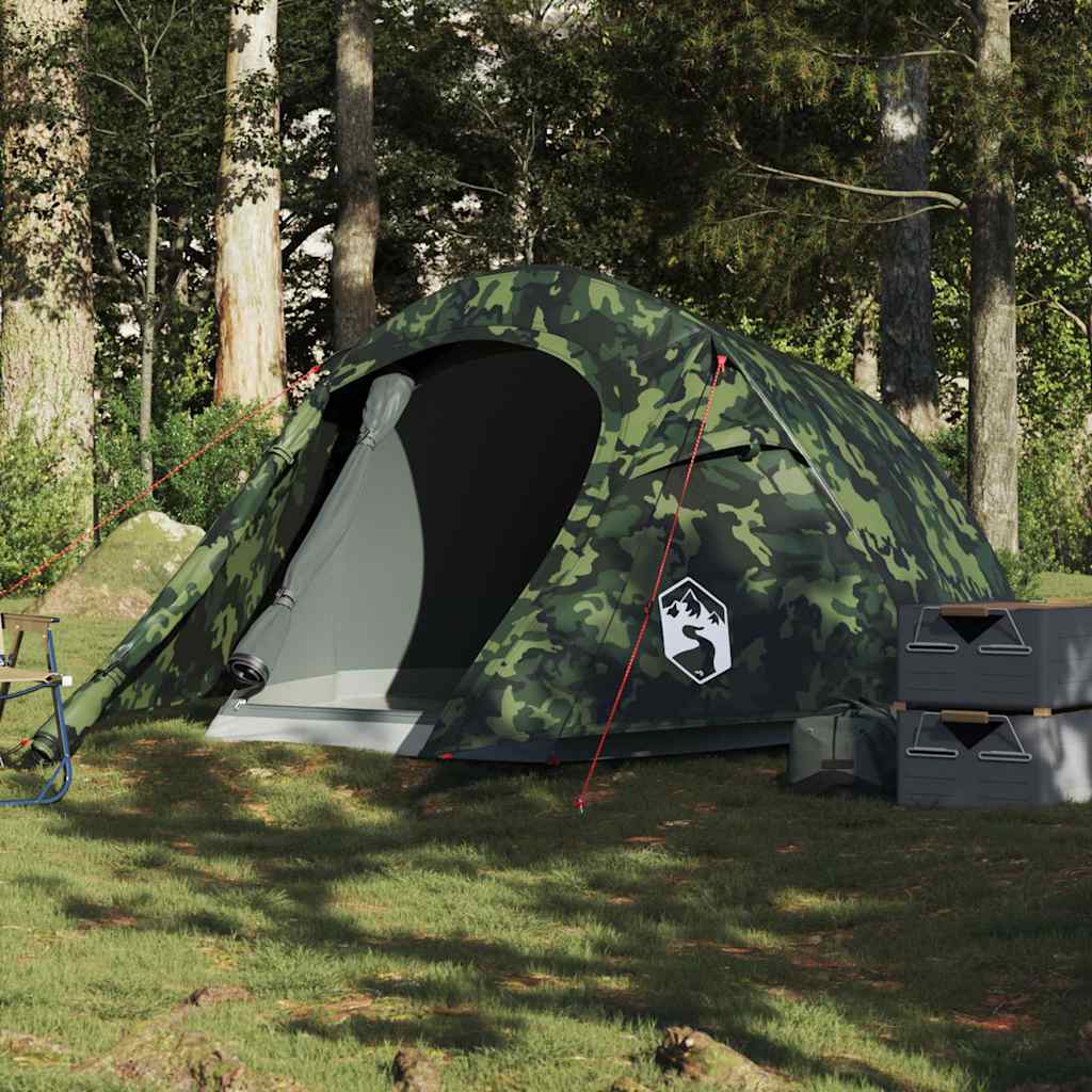 vidaXL Tienda de campaña túnel para 2 personas impermeable camuflaje