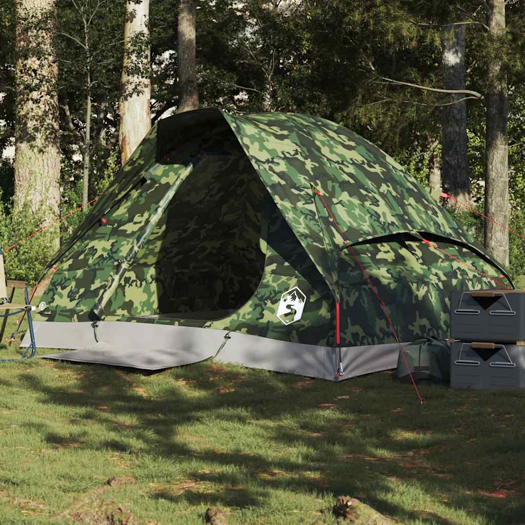 vidaXL Tienda de campaña iglú para 2 personas impermeable camuflaje